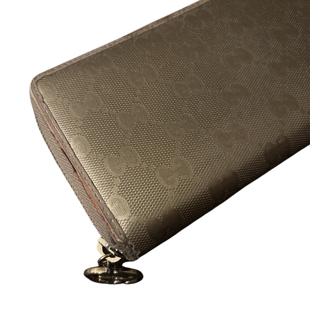 GUCCI Monogram Twins Large Zip Around Wallet Metallic Bronze - Picture 16 of 16